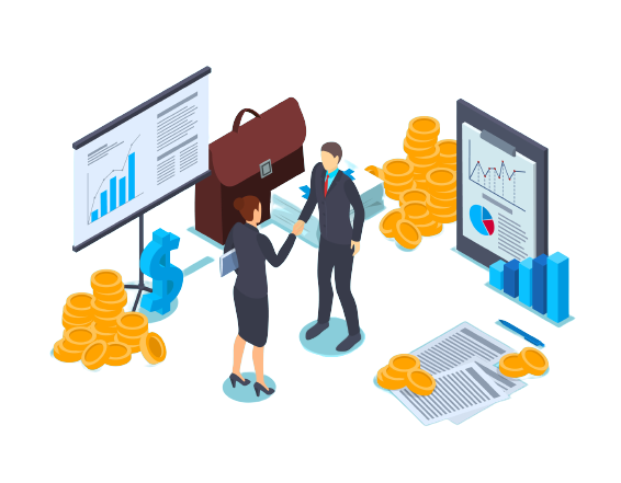 取引をしている様子